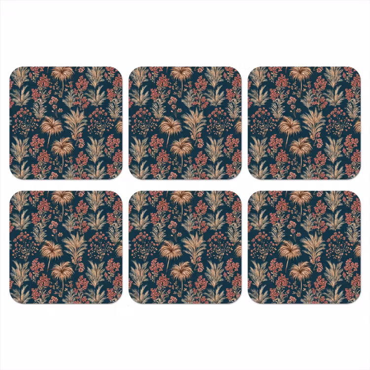 Onderzetter - Botanisch - Patroon - Blauw — 1