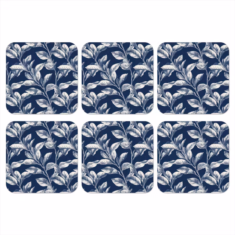 Onderzetter - Botanisch - Patroon - Blauw — 1