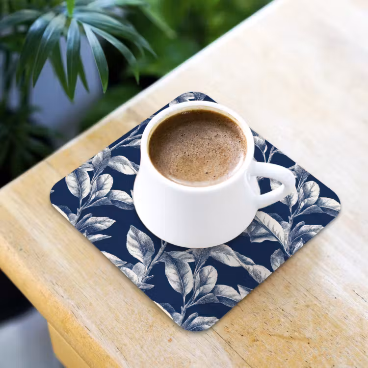 Onderzetter - Botanisch - Patroon - Blauw — 2