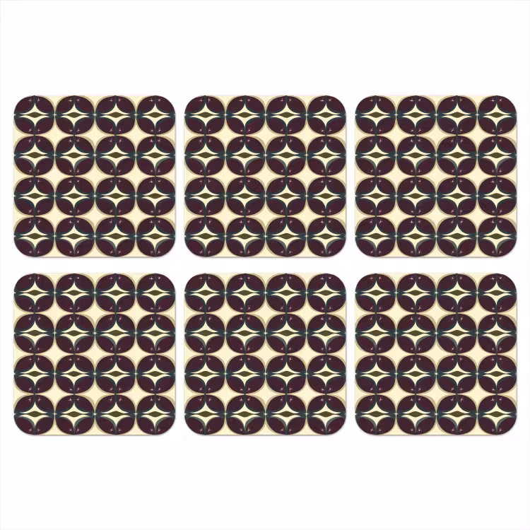 Onderzetter - Cirkel - Retro - Kleurrijk — 1