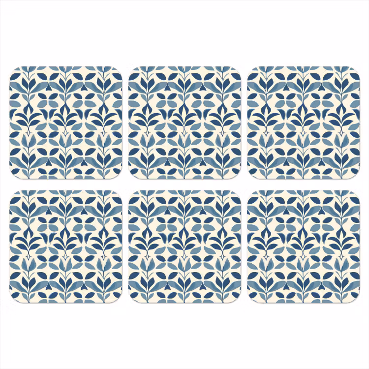 Onderzetter - Flora - Modern - Blauw — 1