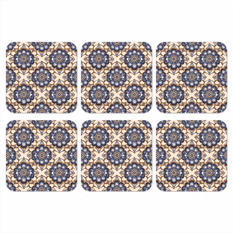 Onderzetter - Floraal - Ornament - Blauw — 1