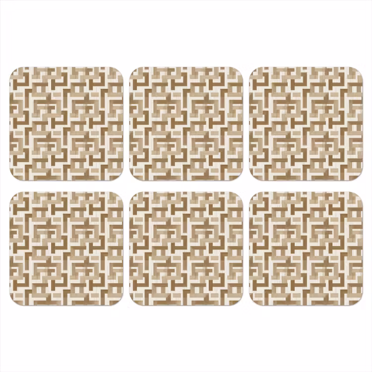 Onderzetter - Geometrisch - Retro - Bruin — 1