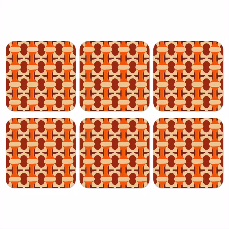 Onderzetter - Geometrisch - Retro - Oranje — 1