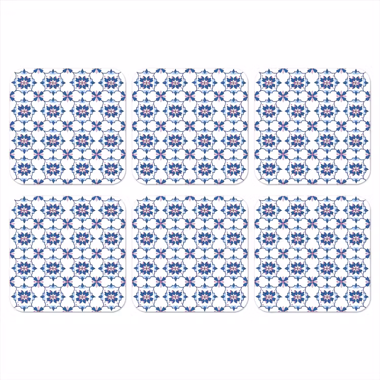 Onderzetter - Modern - Patroon - Blauw - Roze — 1