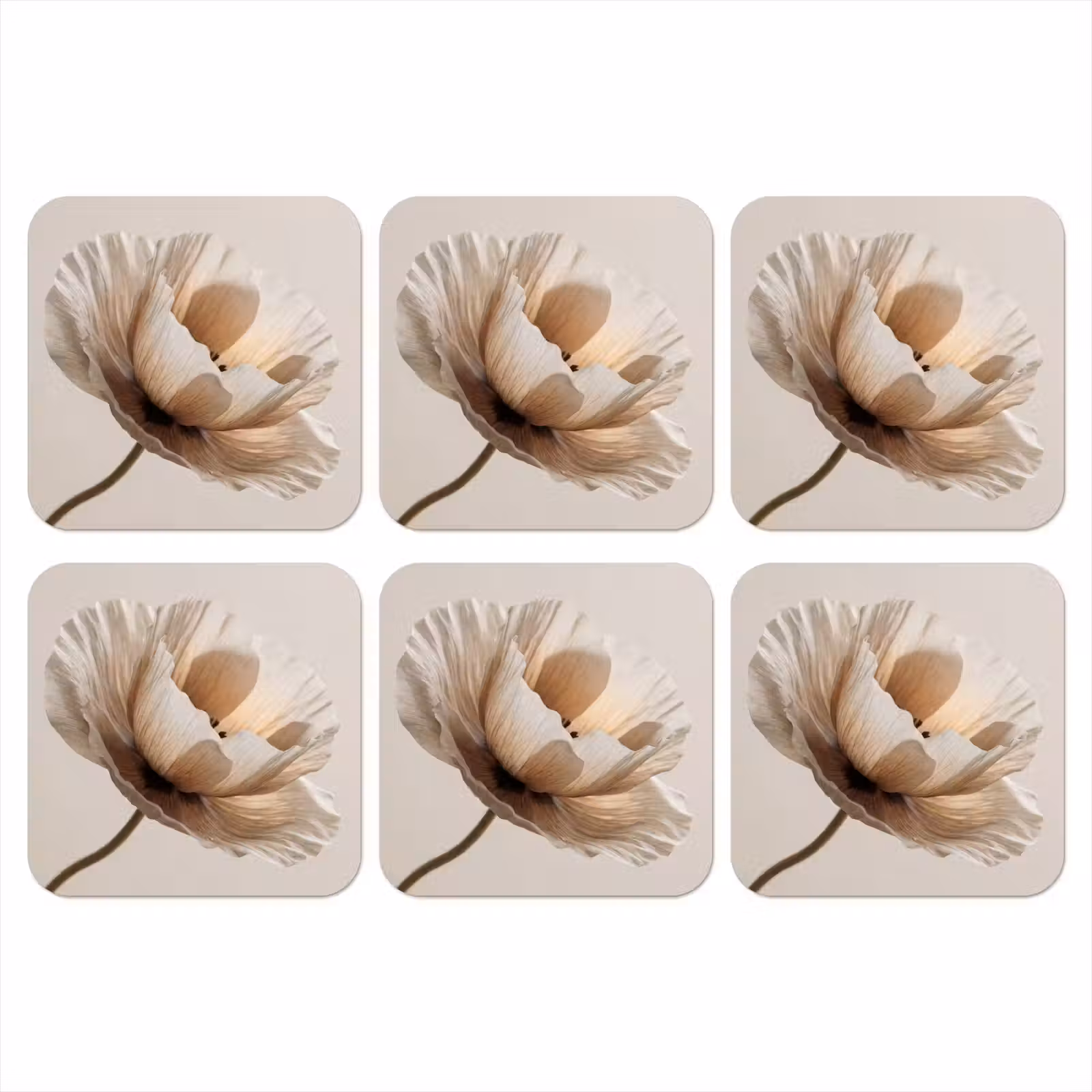 Onderzetter - Bloem - Beige - Crème — 1
