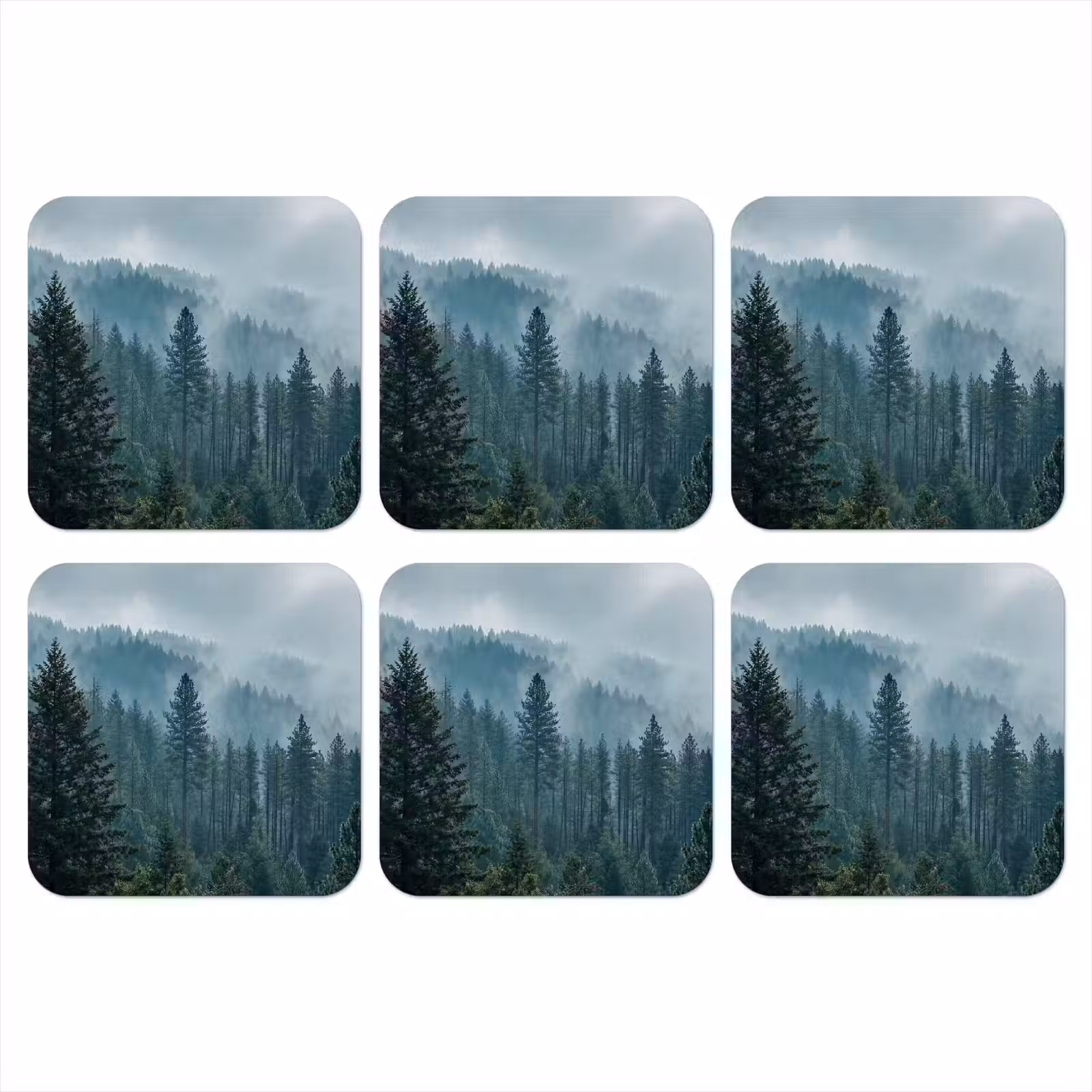 Onderzetter - Naaldwoud - Bergen - Mist — 1