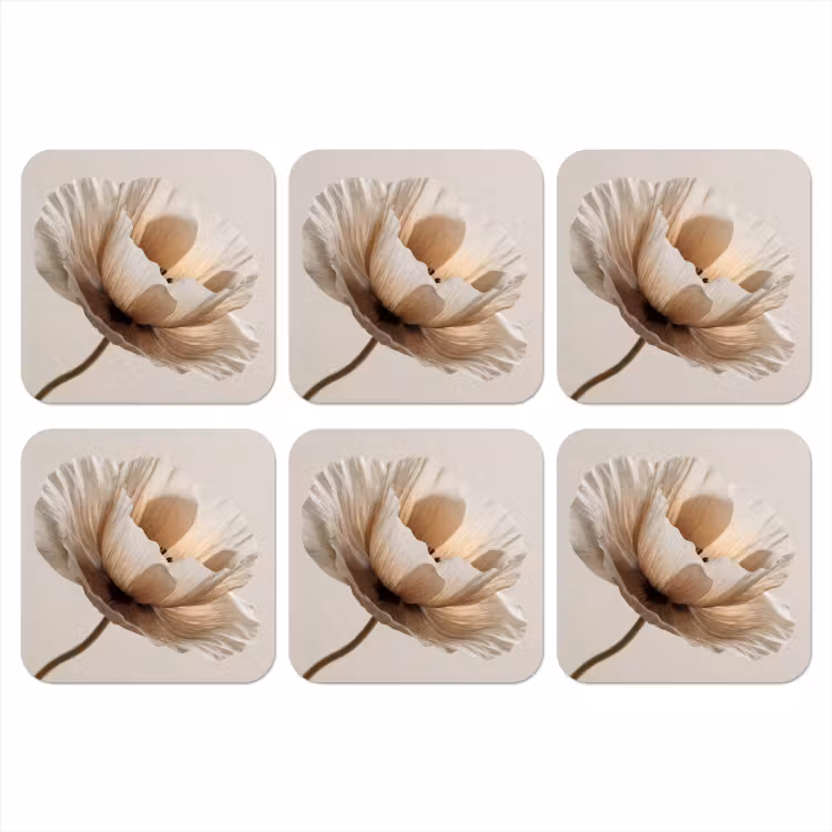 Onderzetter - Bloem - Beige - Crème — 1