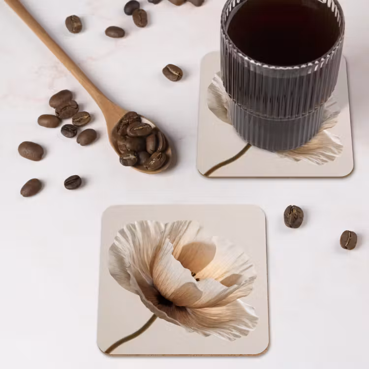 Onderzetter - Bloem - Beige - Crème — 4