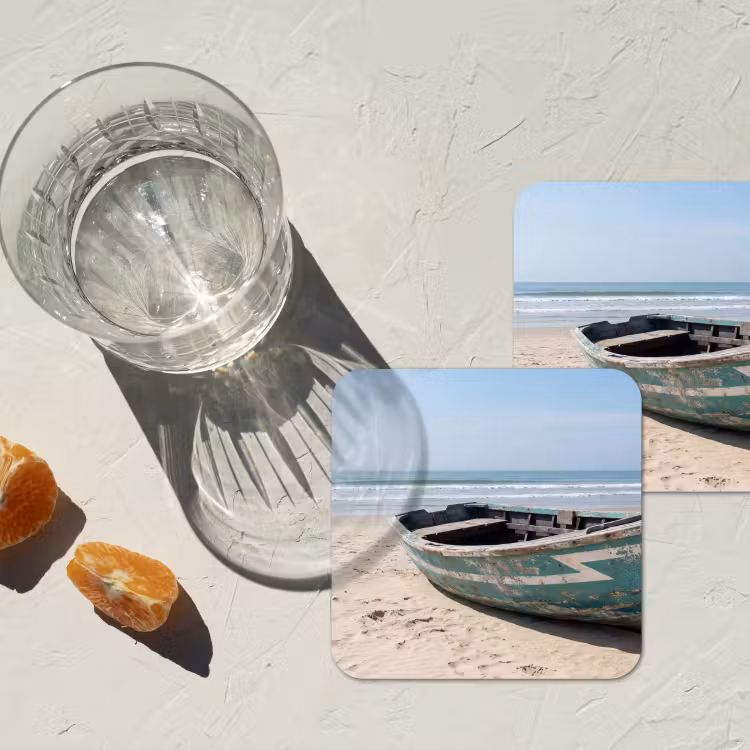 Onderzetter - Boot - Zandstrand - Zee — 3