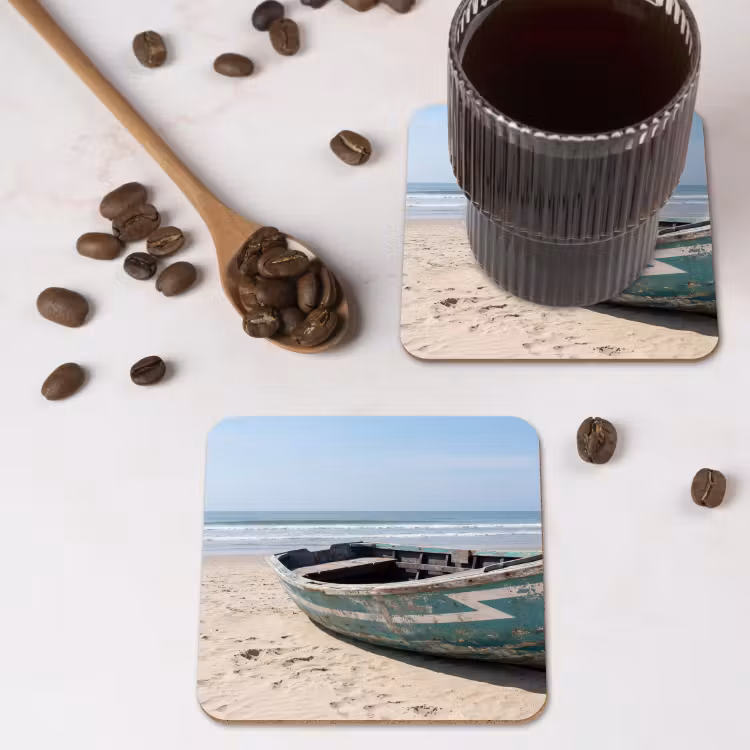 Onderzetter - Boot - Zandstrand - Zee — 4