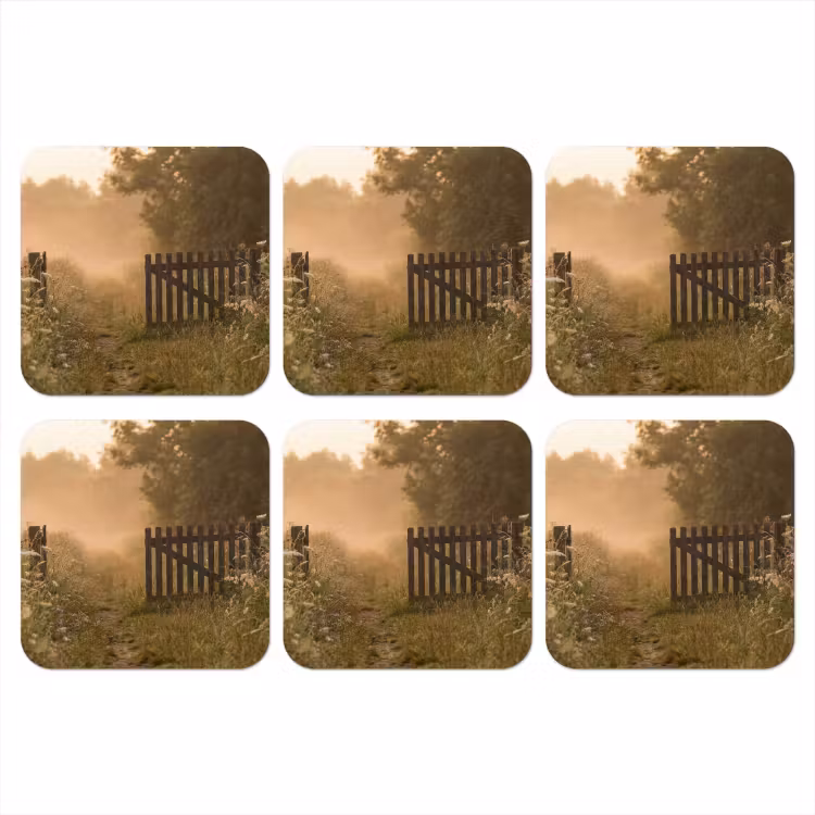 Onderzetter - Hek - Natuur - Mist - Veld — 1