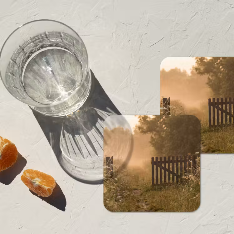 Onderzetter - Hek - Natuur - Mist - Veld — 3