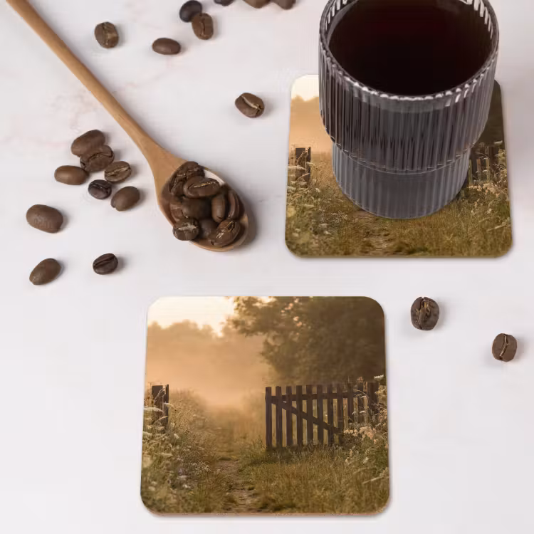 Onderzetter - Hek - Natuur - Mist - Veld — 4
