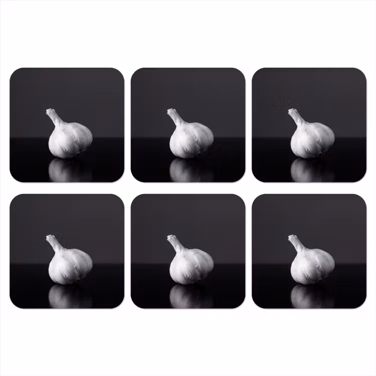 Onderzetter - Knoflook - Zwart - Wit — 1