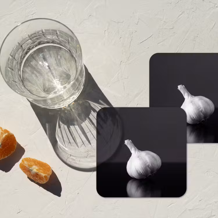 Onderzetter - Knoflook - Zwart - Wit — 3