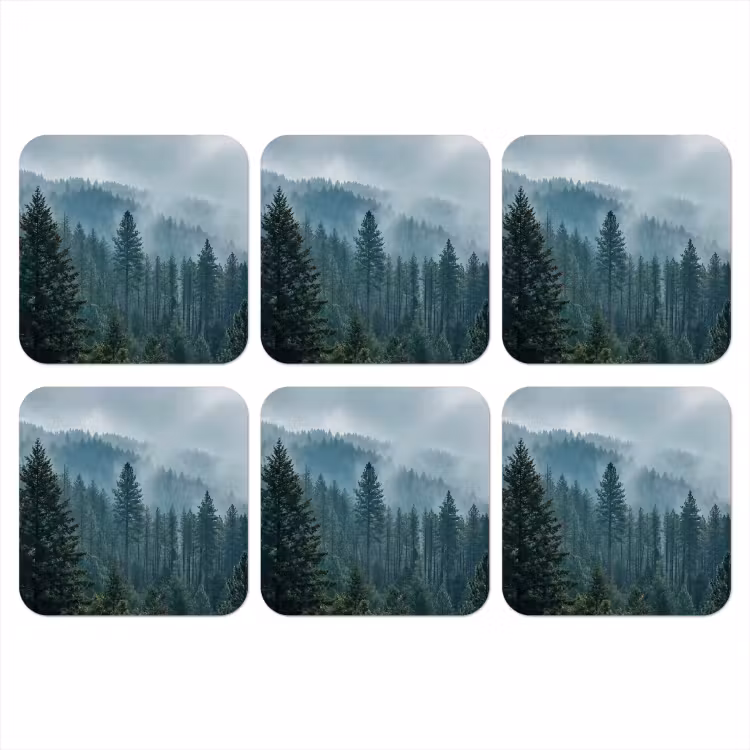 Onderzetter - Naaldwoud - Bergen - Mist — 1