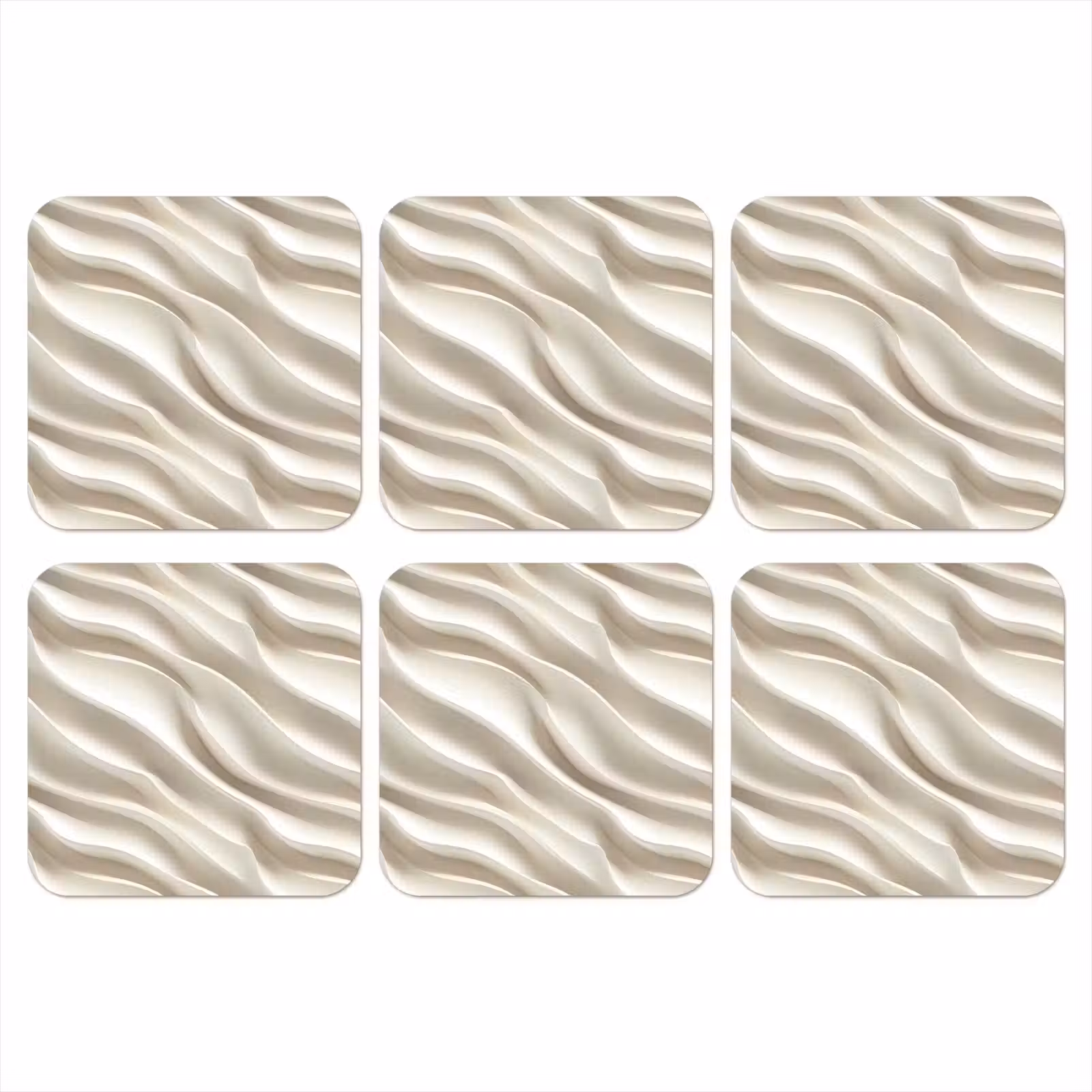 Onderzetter - Diagonaal - Golven - Crème — 1