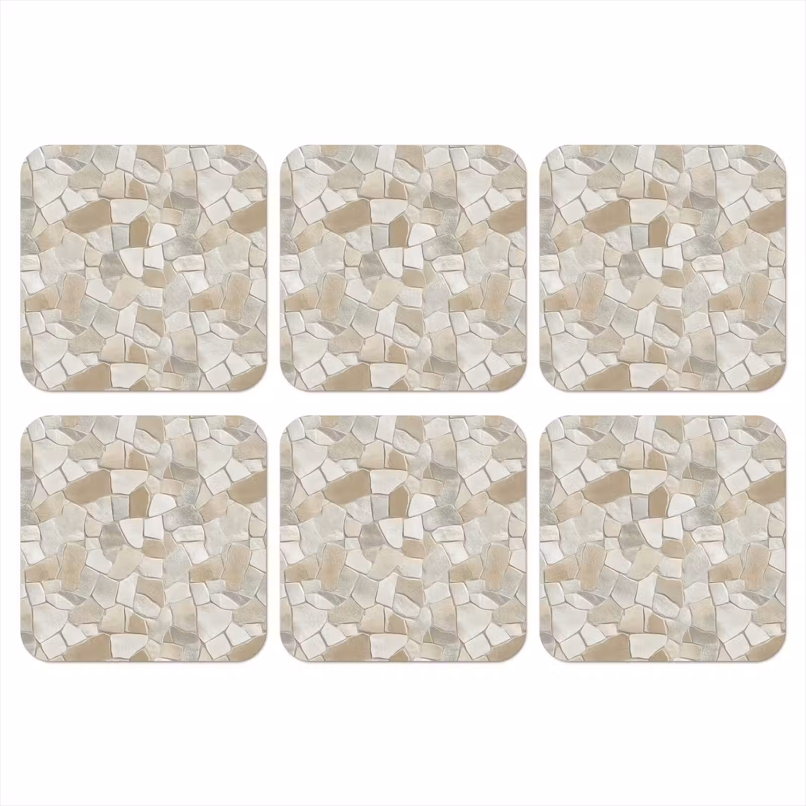 Onderzetter - Mozaïek - Stenen - Beige — 1