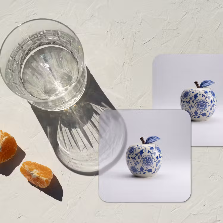 Onderzetter - Appel - Blauw - Klassiek — 3