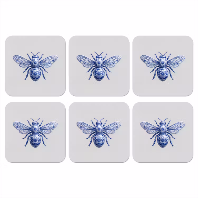 Onderzetter - Bij - Modern - Delfts - Blauw — 1
