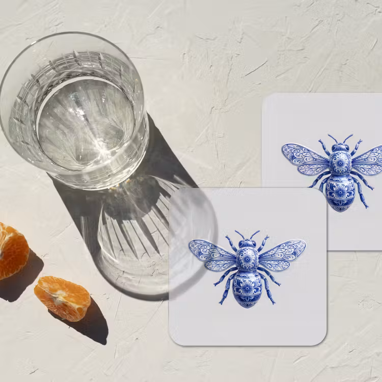 Onderzetter - Bij - Modern - Delfts - Blauw — 3