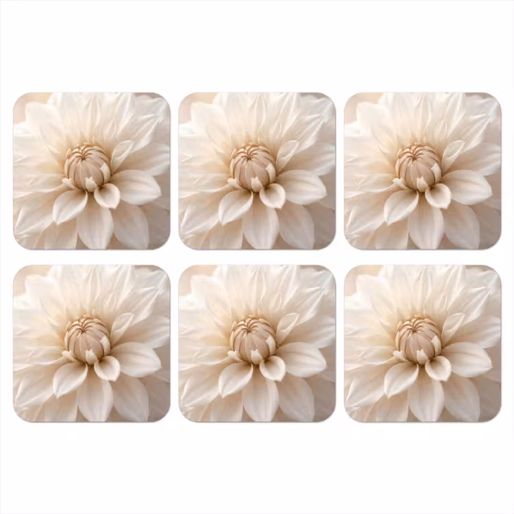 Onderzetter - Bloem - Dahlia - Wit — 1