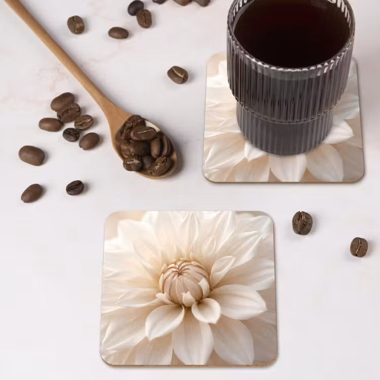 Onderzetter - Bloem - Dahlia - Wit — 4