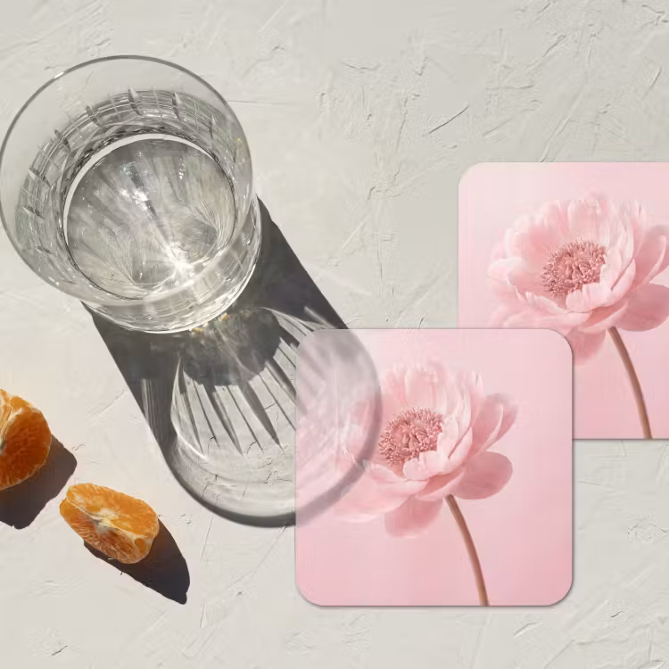 Onderzetter - Bloem - Pioenroos - Roze — 3