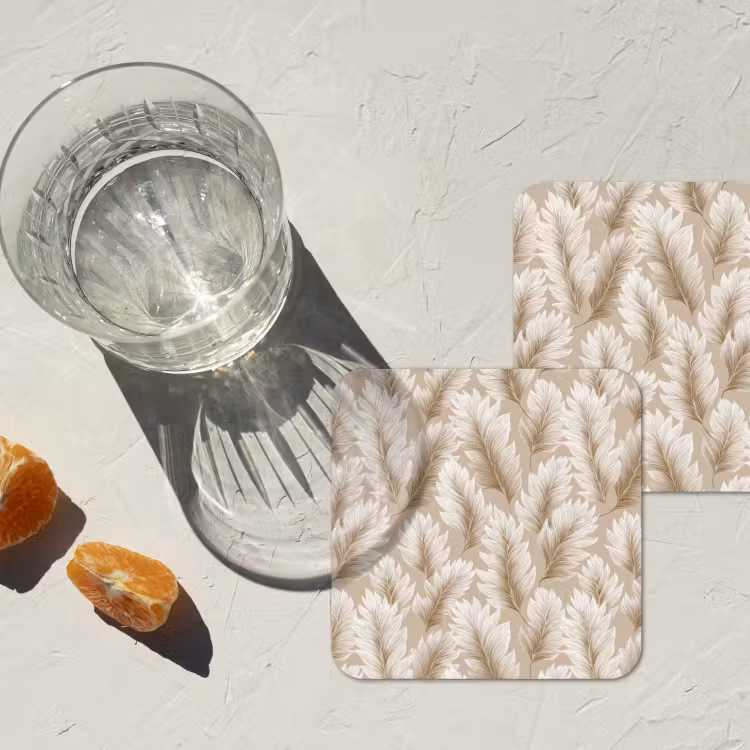 Onderzetter - Botanisch - Patroon - Beige — 3