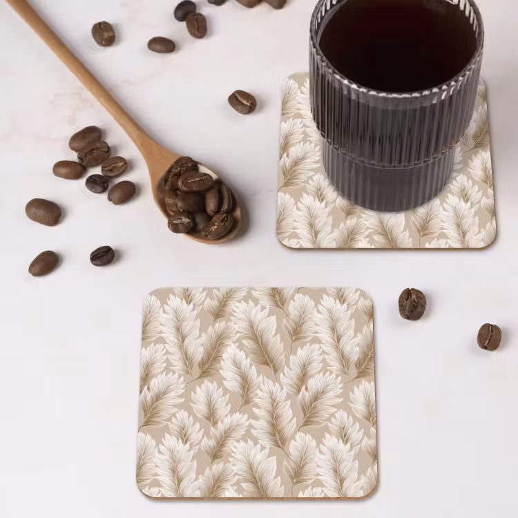 Onderzetter - Botanisch - Patroon - Beige — 4