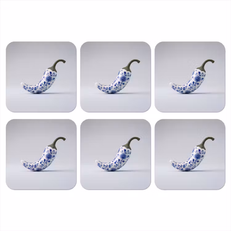 Onderzetter - Chilipeper - Keramiek - Blauw — 1