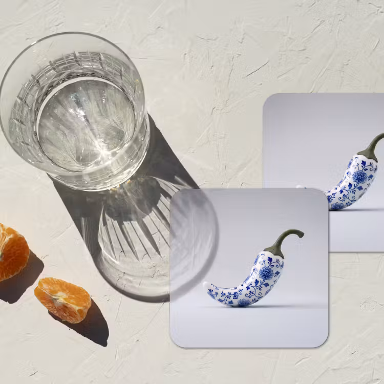 Onderzetter - Chilipeper - Keramiek - Blauw — 3