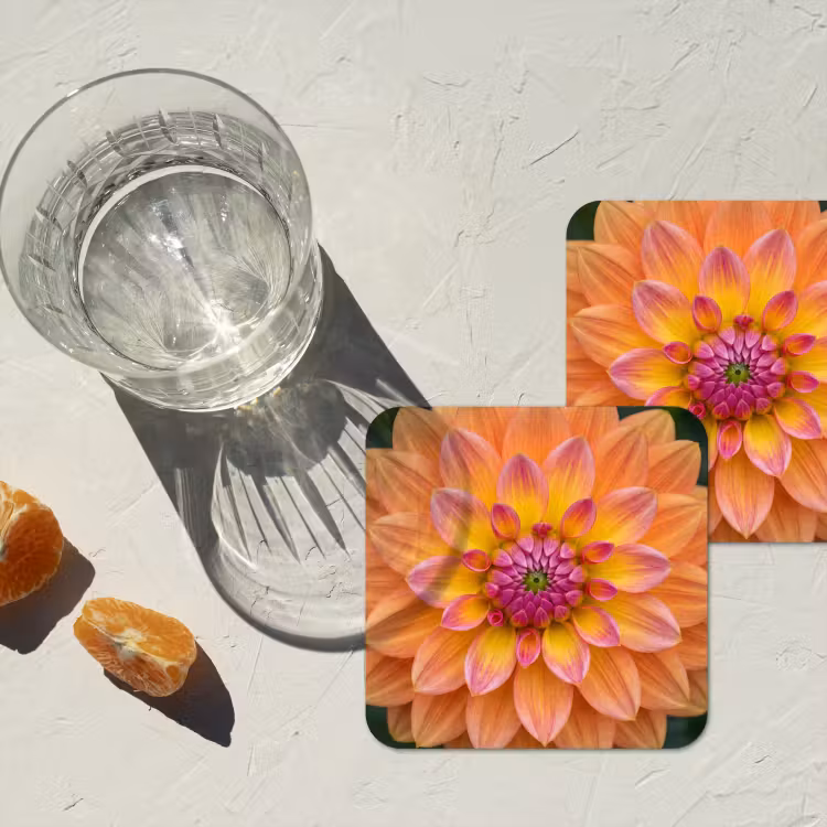 Onderzetter - Dahlia - Bloem - Oranje — 3