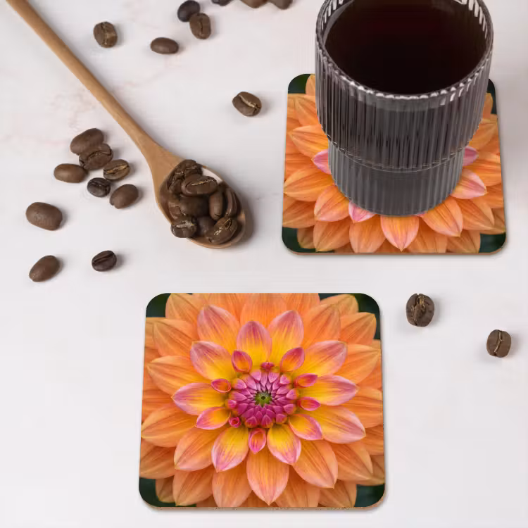 Onderzetter - Dahlia - Bloem - Oranje — 4
