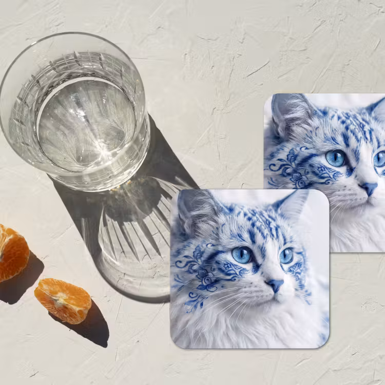 Onderzetter​ - Kat - Patroon - Blauw — 3
