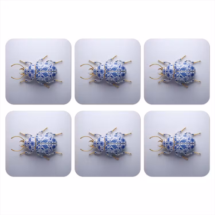 Onderzetter - Kever - Delfts - Blauw - Goud — 1