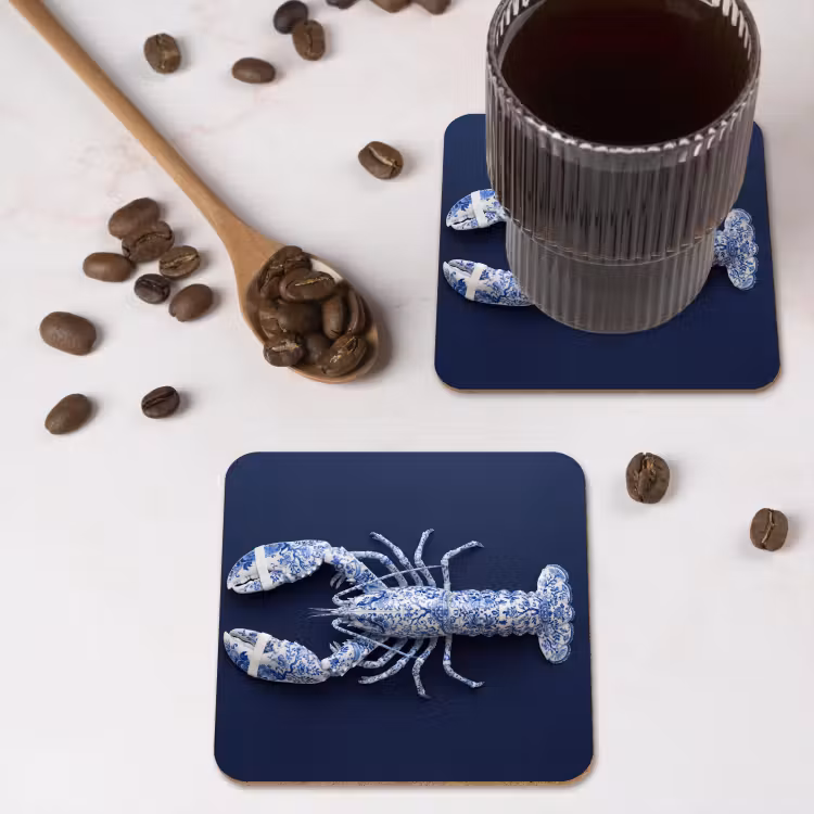 Onderzetter - Kreeft - Porselein - Delfts - Blauw — 4