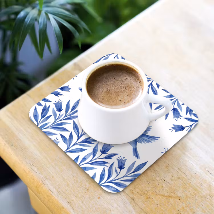 Onderzetter - Modern - Vogels - Delfts - Blauw — 2