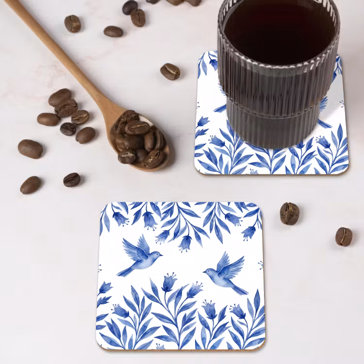 Onderzetter - Modern - Vogels - Delfts - Blauw — 4