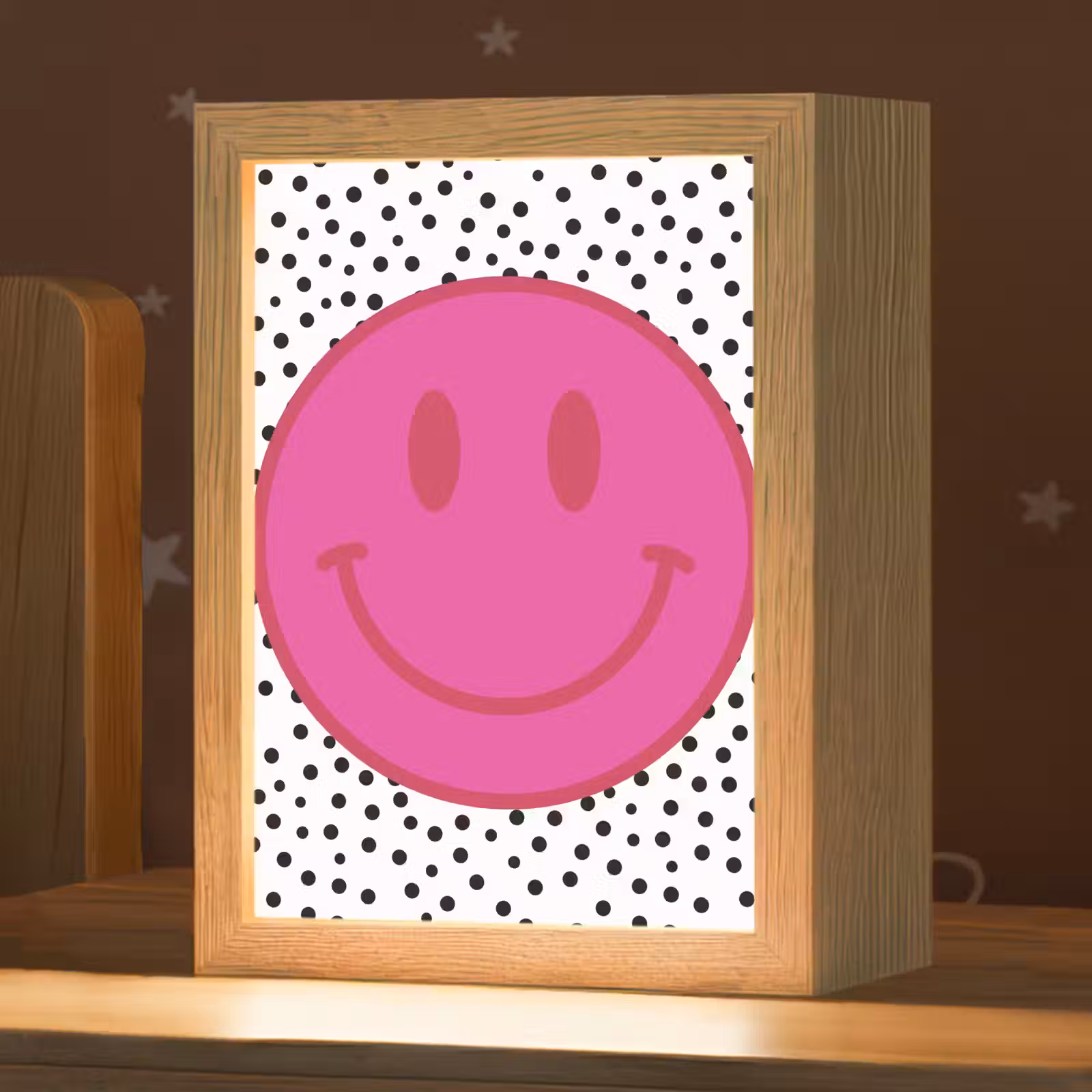 Nachtlampje - Smiley - Roze - Stippen — 1
