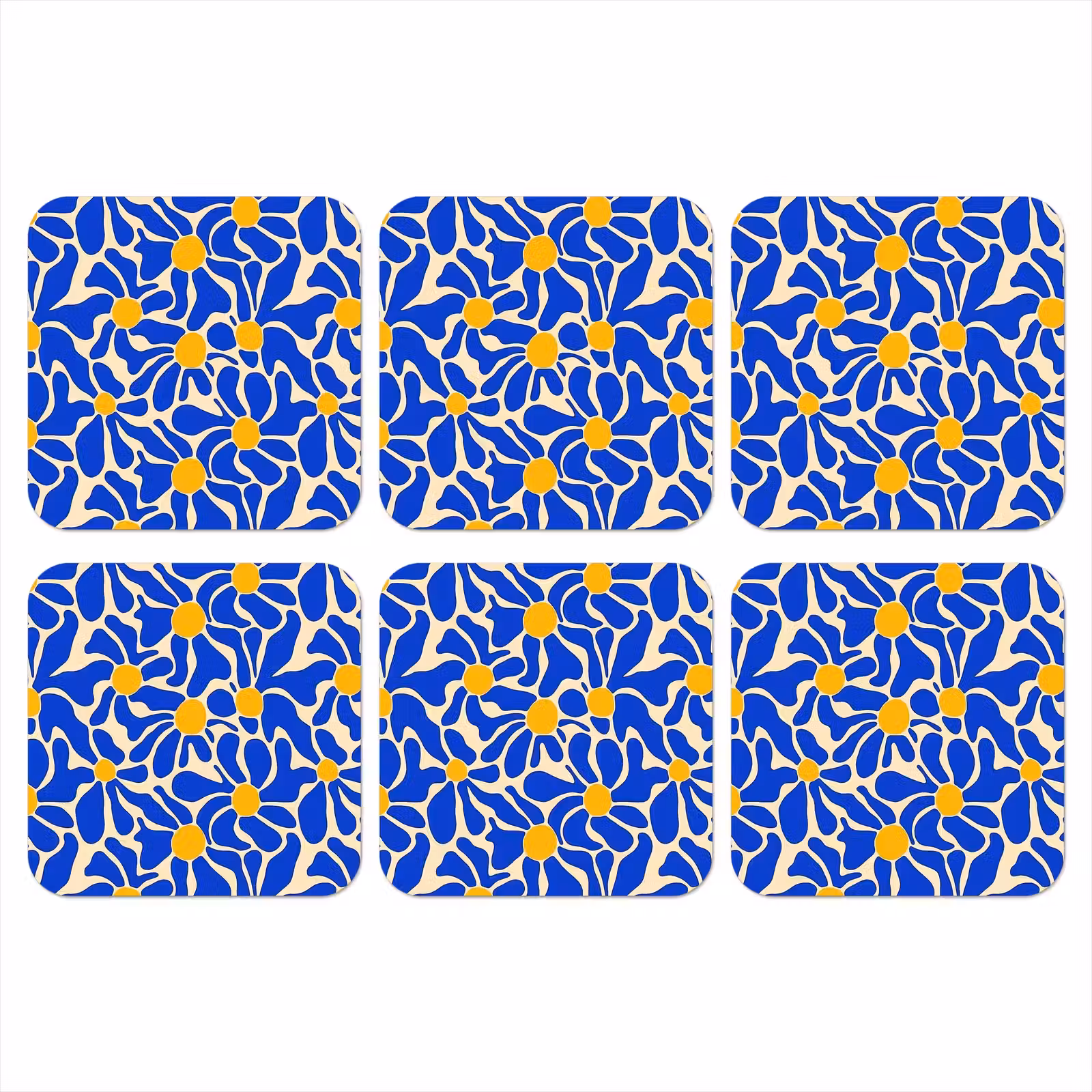 Onderzetter - Abstract - Bloem - Blauw — 1