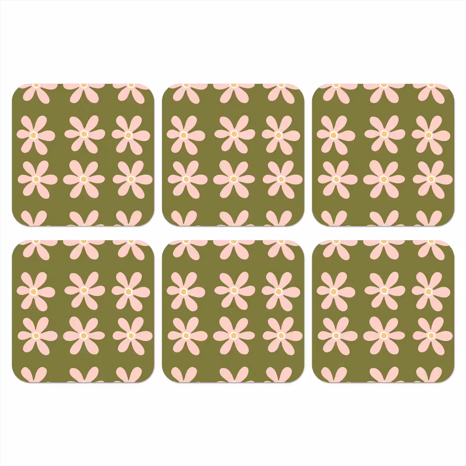 Onderzetter - Bloem - Modern - Groen — 1