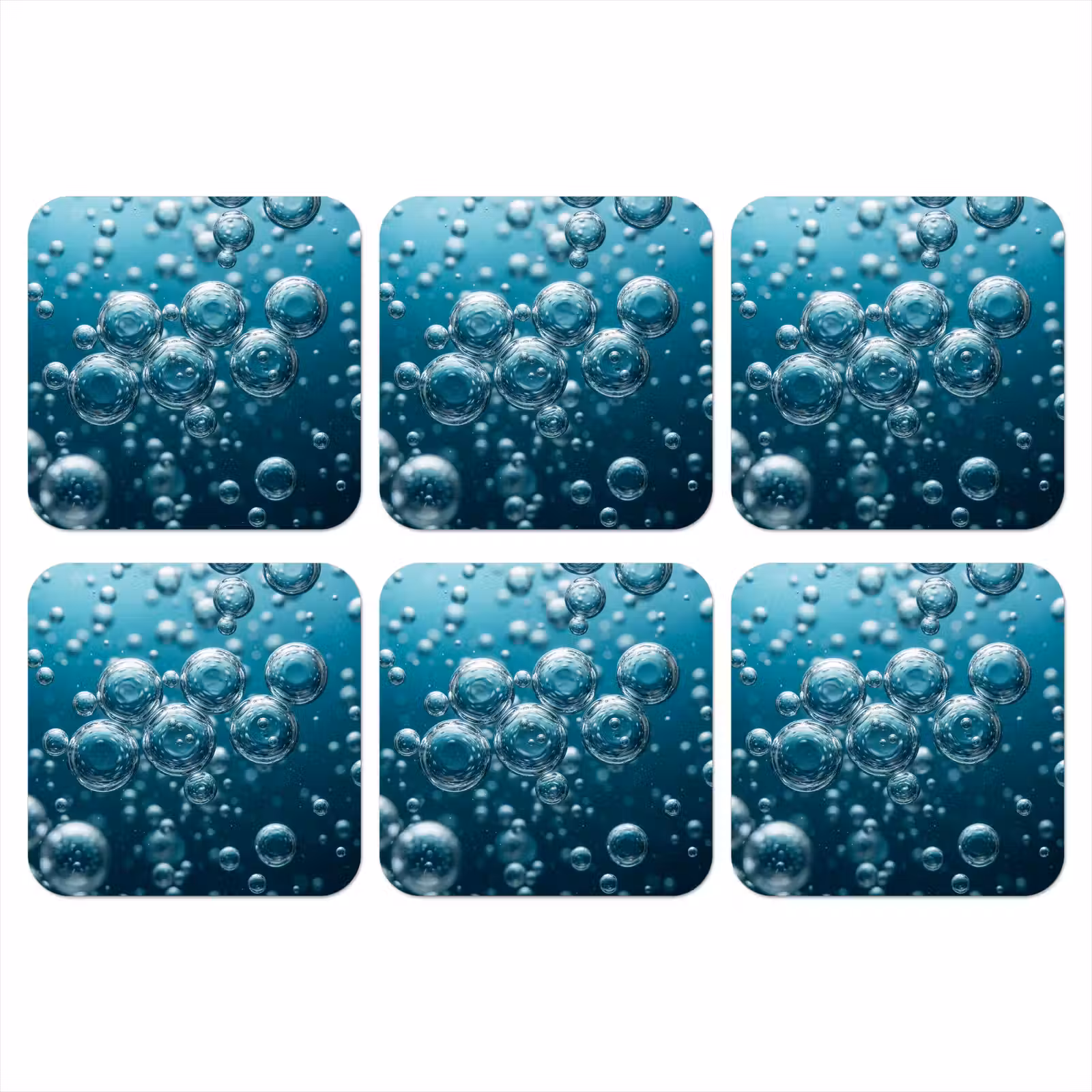 Onderzetter - Luchtbellen - Dynamisch - Blauw — 1