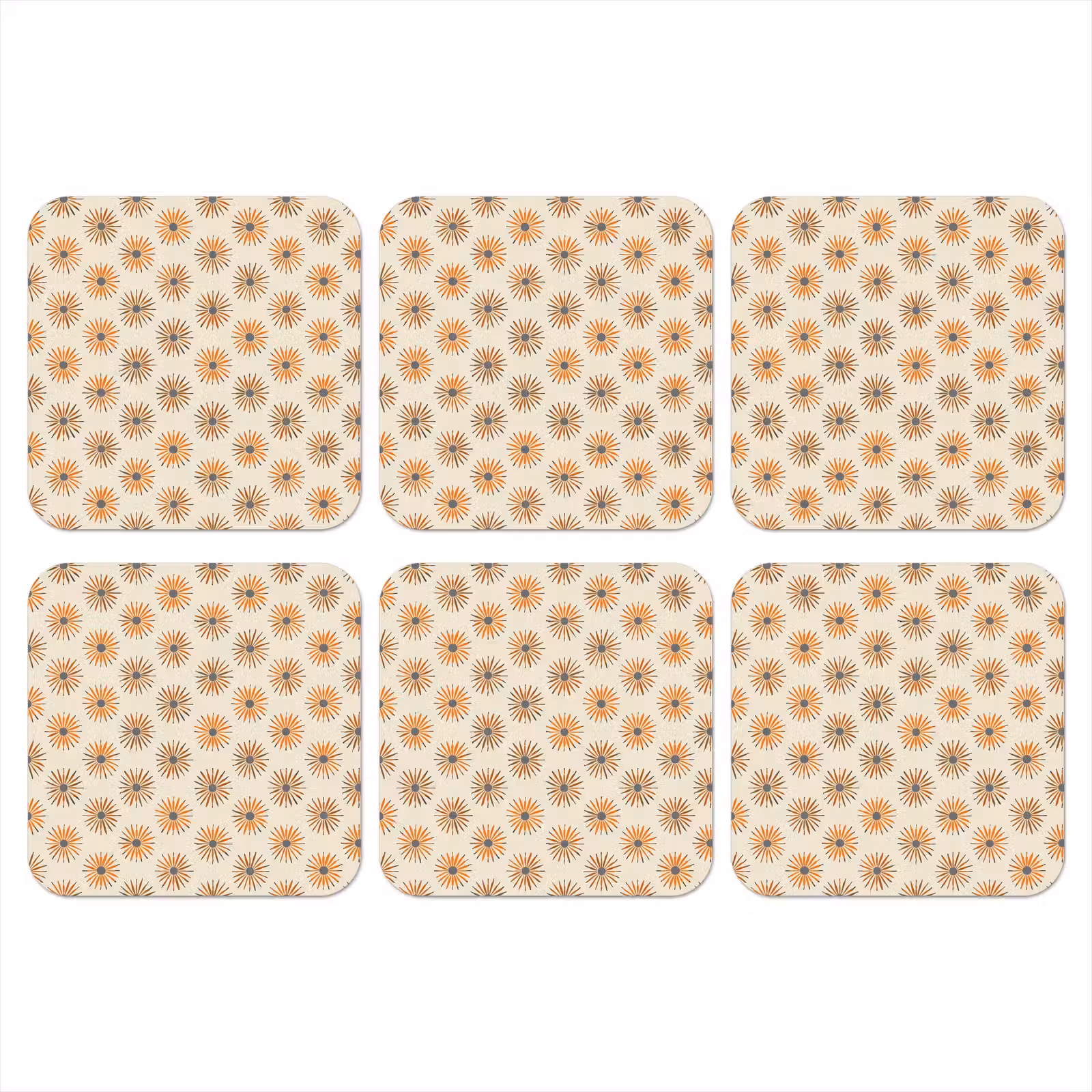 Onderzetter - Madelief - Patroon - Oranje — 1