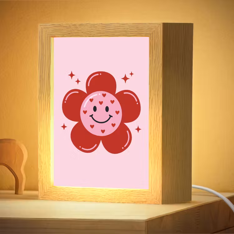 Nachtlampje - Bloem - Roze - Hartjes — 4