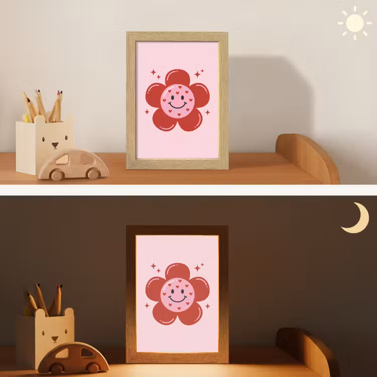 Nachtlampje - Bloem - Roze - Hartjes — 7