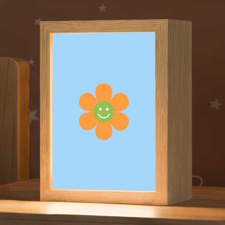 Nachtlampje - Bloem - Smiley - Kleurrijk — 1