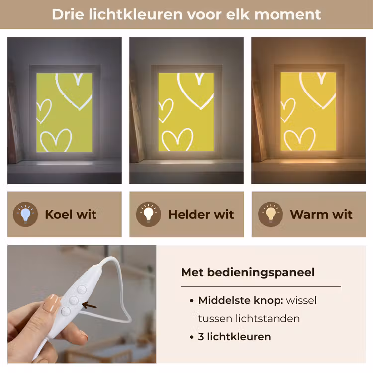 Nachtlampje - Groen - Hartjes - Wit — 5