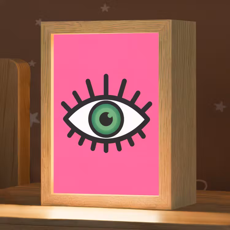 Nachtlampje - Minimalistisch - Oog - Roze — 1